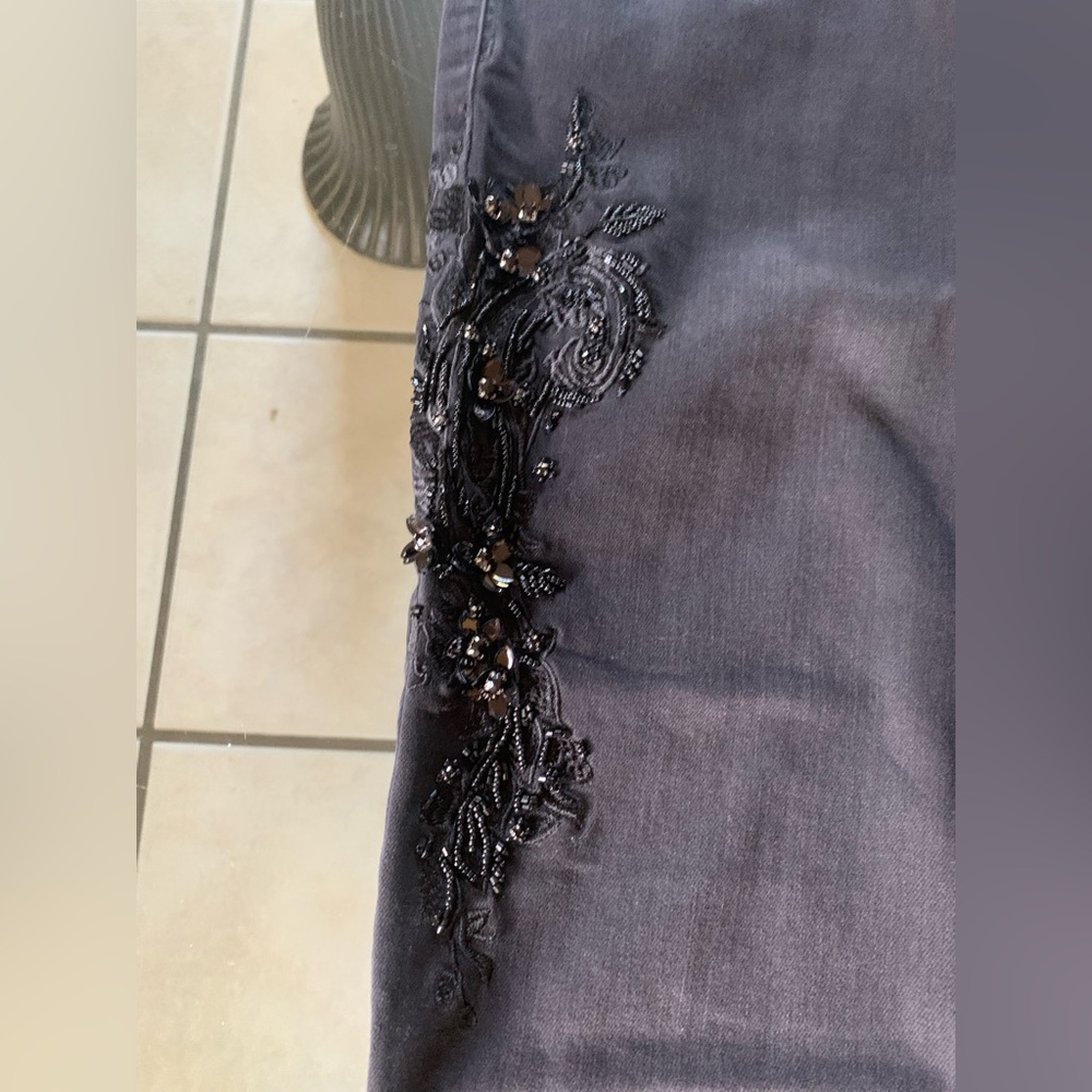 White House Black Market Black Beaded Jeans